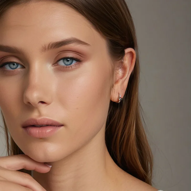 (slika za) PANDORA Style Pisani uhani s srčki - BSE1049 - Ogled 8