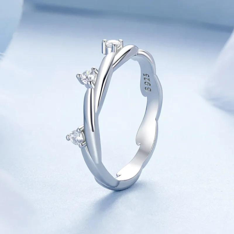 (slika za) PANDORA Style Simple Button Cord Ring - BSR586 - Ogled 2