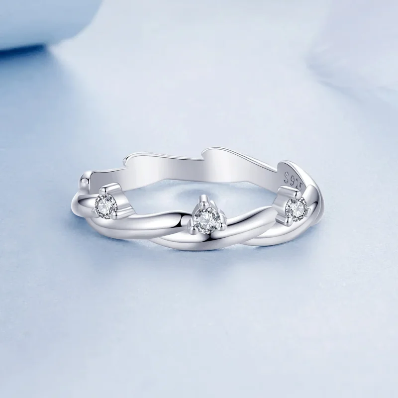 (slika za) PANDORA Style Simple Button Cord Ring - BSR586 - Ogled 4