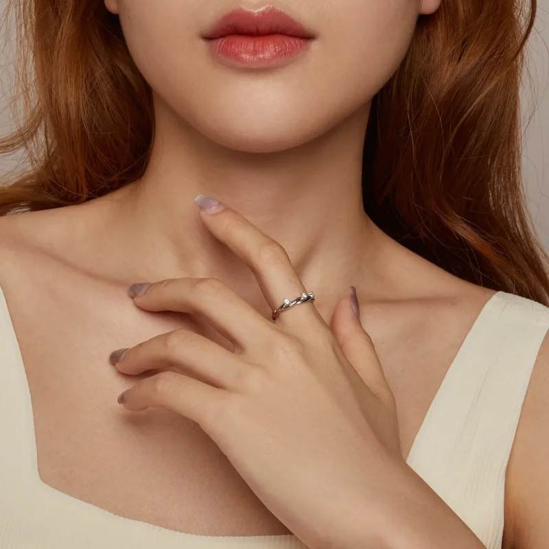 (slika za) PANDORA Style Simple Button Cord Ring - BSR586 - Ogled 10