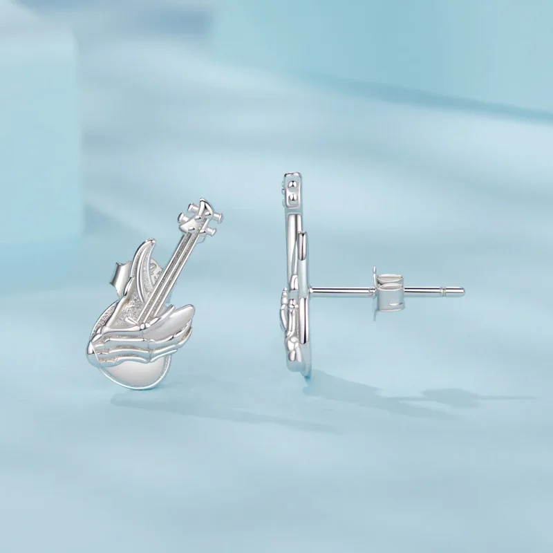 (slika za) PANDORA Style Skeleton Hand Bass Uhani - SCE1806 - Ogled 4