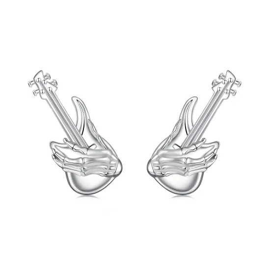 (slika za) PANDORA Style Skeleton Hand Bass Uhani - SCE1806