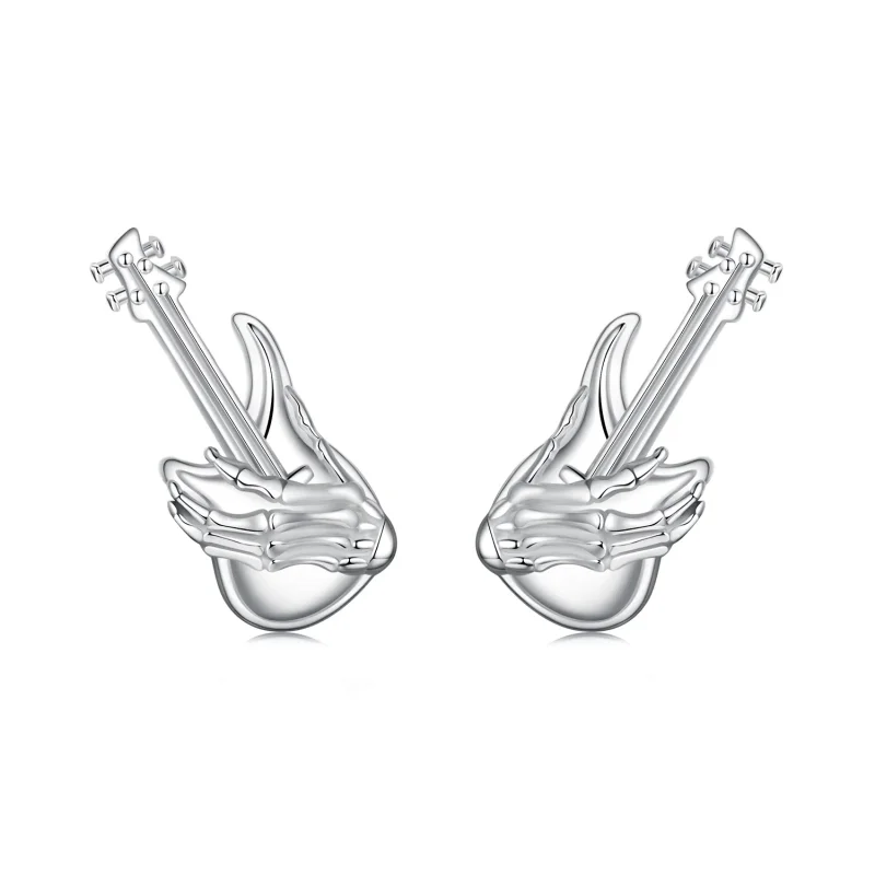 (slika za) PANDORA Style Skeleton Hand Bass Uhani - SCE1806 - Slika izdelka