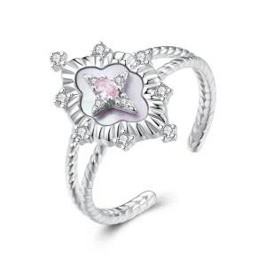 (slika za) PANDORA Style Starlight Pink Shell odprt prstan - YIR244-E