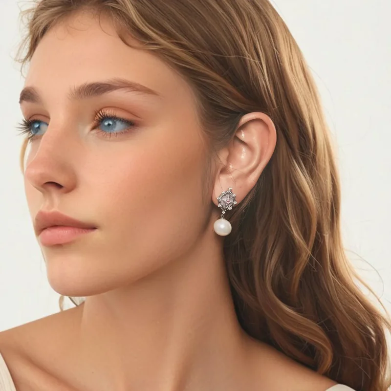 (slika za) PANDORA Style Starlight roza uhani - YIE246 - Ogled 7