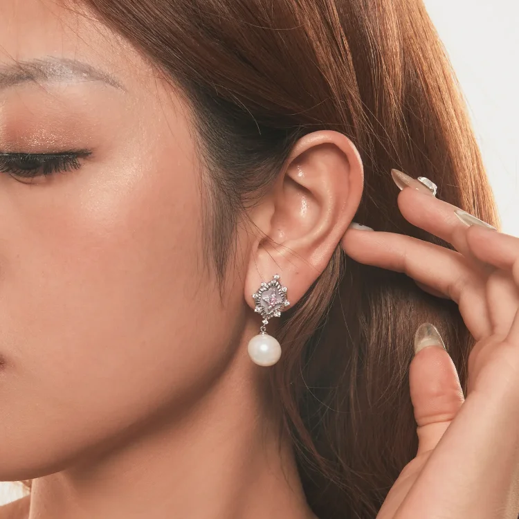 PANDORA Style Starlight roza uhani - YIE246