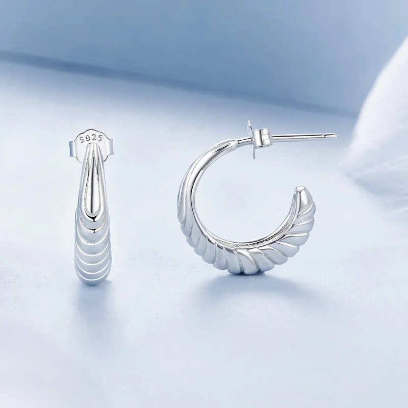 (slika za) PANDORA Style Temperament teksturirani uhani - BSE1058 - Ogled 4