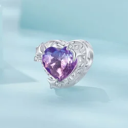 PANDORA Style Vijolično roza prelivno srce - SCC2824