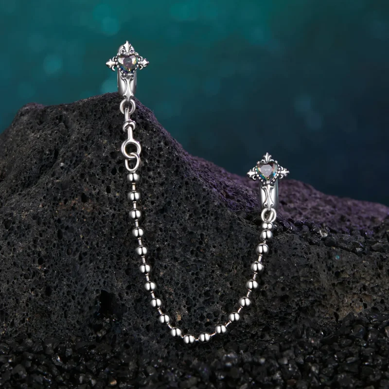 (slika za) PANDORA Style Vintage križna silikonska varnostna veriga - BSC1060 - Ogled 2