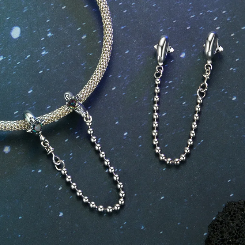 (slika za) PANDORA Style Vintage križna silikonska varnostna veriga - BSC1060 - Ogled 4