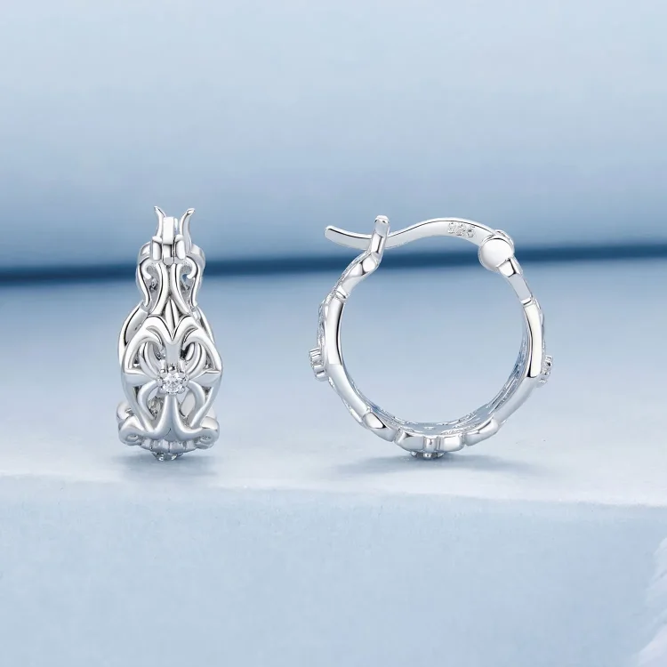 PANDORA Style Vintage uhani z vzorcem palače - BSE1055