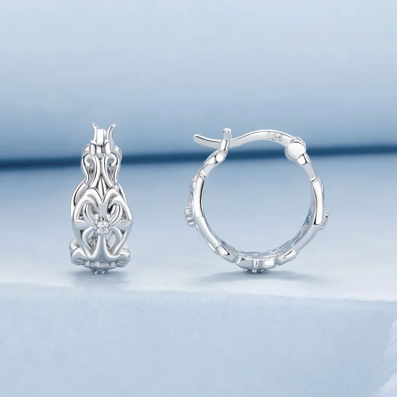 (slika za) PANDORA Style Vintage uhani z vzorcem palače - BSE1055 - Ogled 2