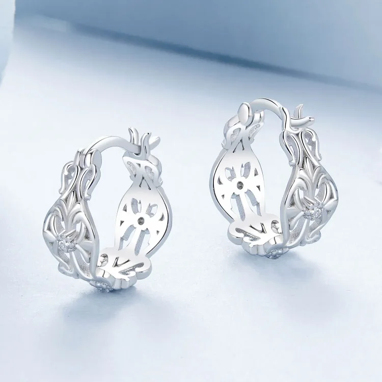 PANDORA Style Vintage uhani z vzorcem palače - BSE1055