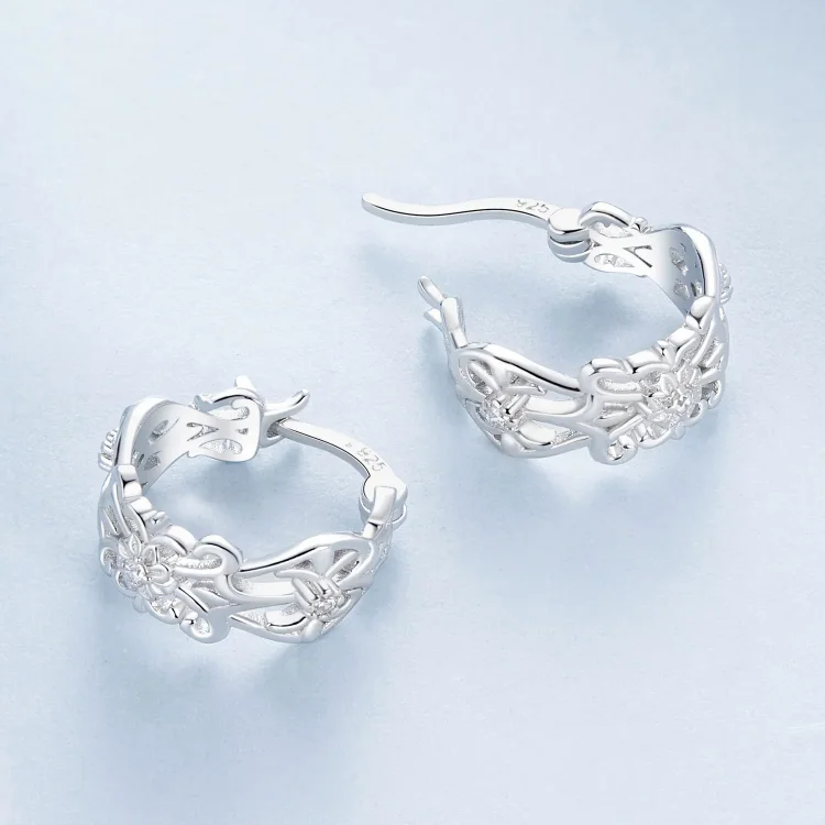 PANDORA Style Vintage uhani z vzorcem palače - BSE1055