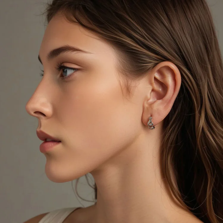 PANDORA Style Vintage uhani z vzorcem palače - BSE1055