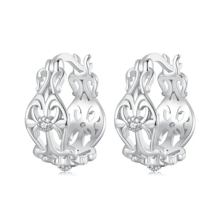PANDORA Style Vintage uhani z vzorcem palače - BSE1055