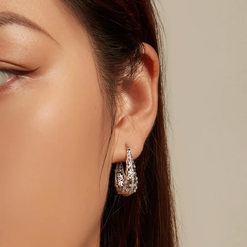 (slika za) PANDORA Style Vzorčasti uhani - BSE753 - Ogled 5