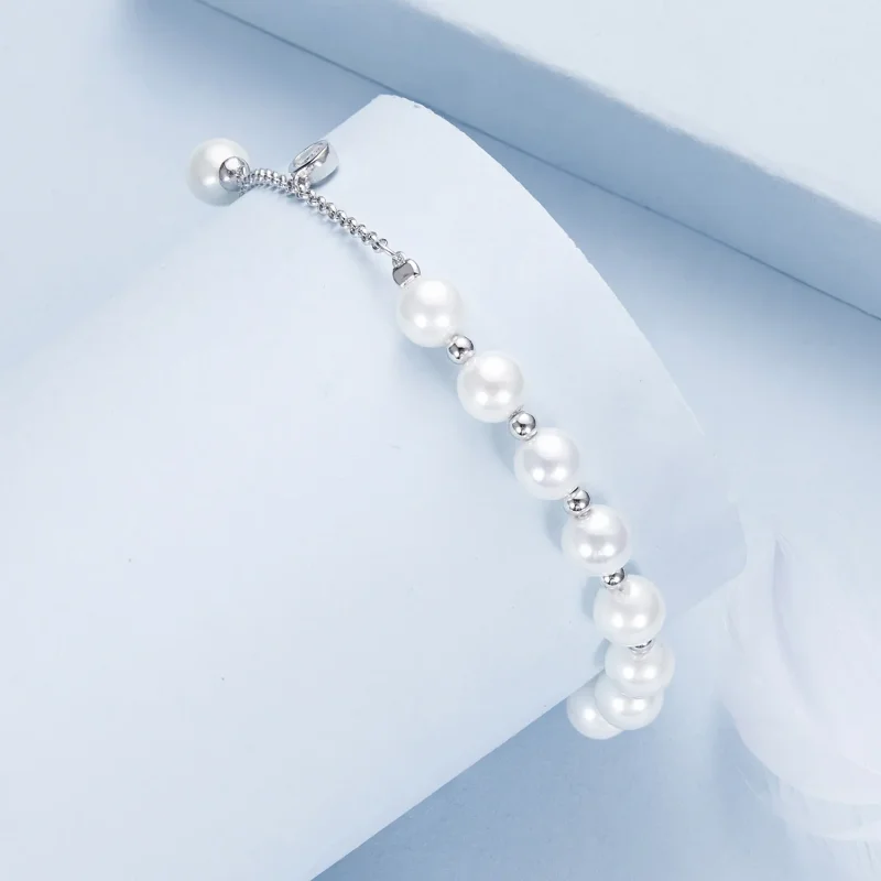 (slika za) PANDORA zapestnica z resicami iz perl v obliki školjke - BSB189 - Ogled 2