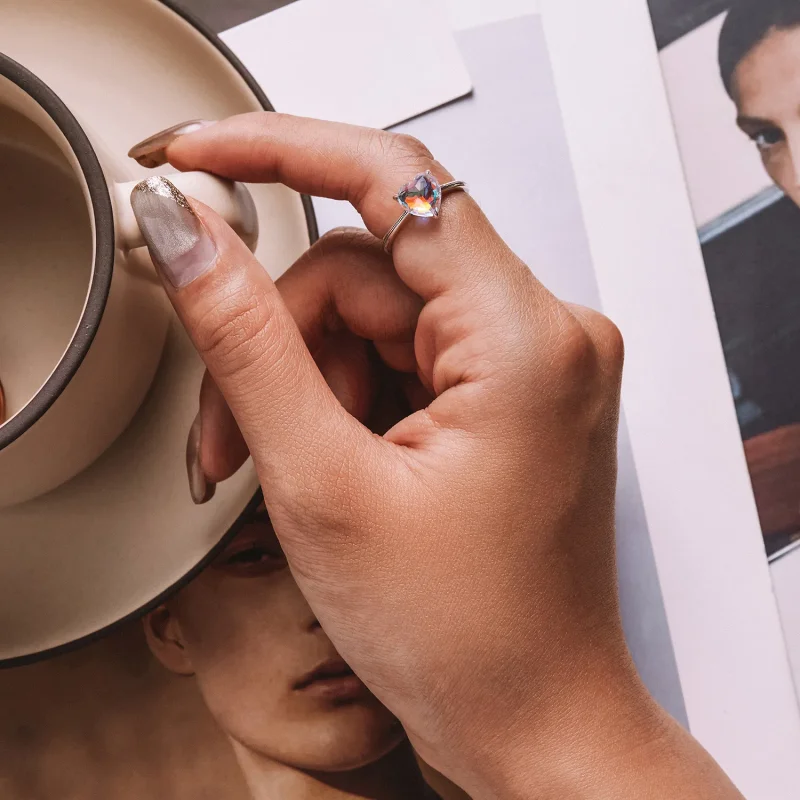 (slika za) Prstan s pisanimi srčki v stilu PANDORA - BSR252 - Ogled 6