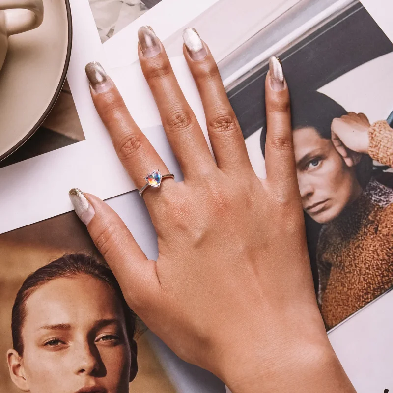 (slika za) Prstan s pisanimi srčki v stilu PANDORA - BSR252 - Ogled 7