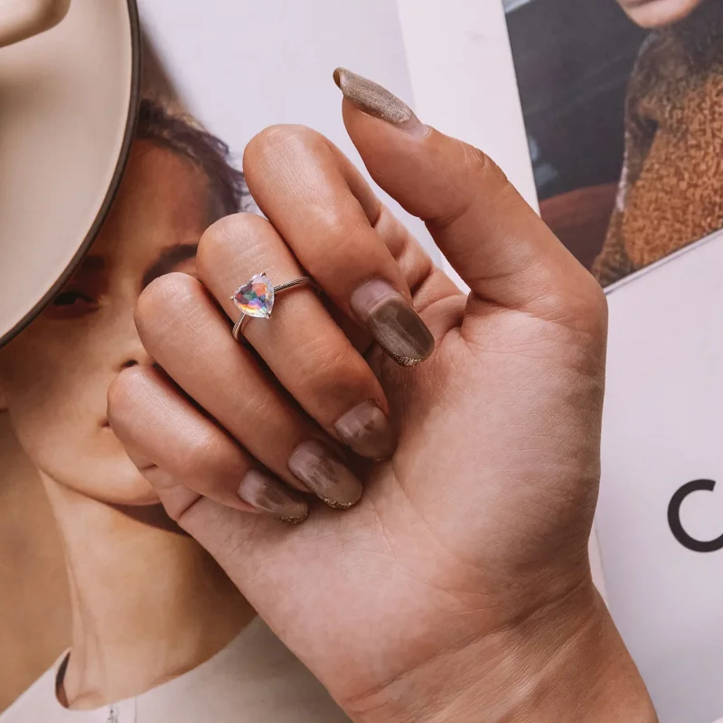 (slika za) Prstan s pisanimi srčki v stilu PANDORA - BSR252 - Ogled 8