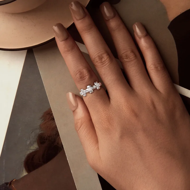 (slika za) Prstan s štiriperesno deteljico v stilu PANDORA - SCR1045 - Ogled 4