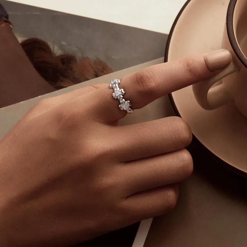 (slika za) Prstan s štiriperesno deteljico v stilu PANDORA - SCR1045 - Ogled 5