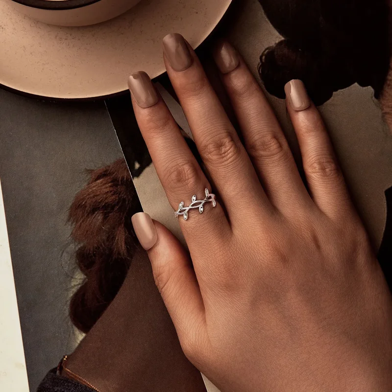 (slika za) Prstan v obliki listov PANDORA - BSR581 - Ogled 5