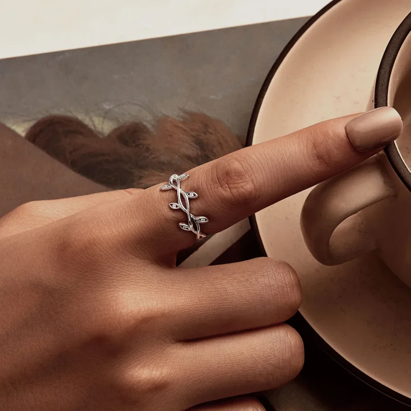 (slika za) Prstan v obliki listov PANDORA - BSR581 - Ogled 6