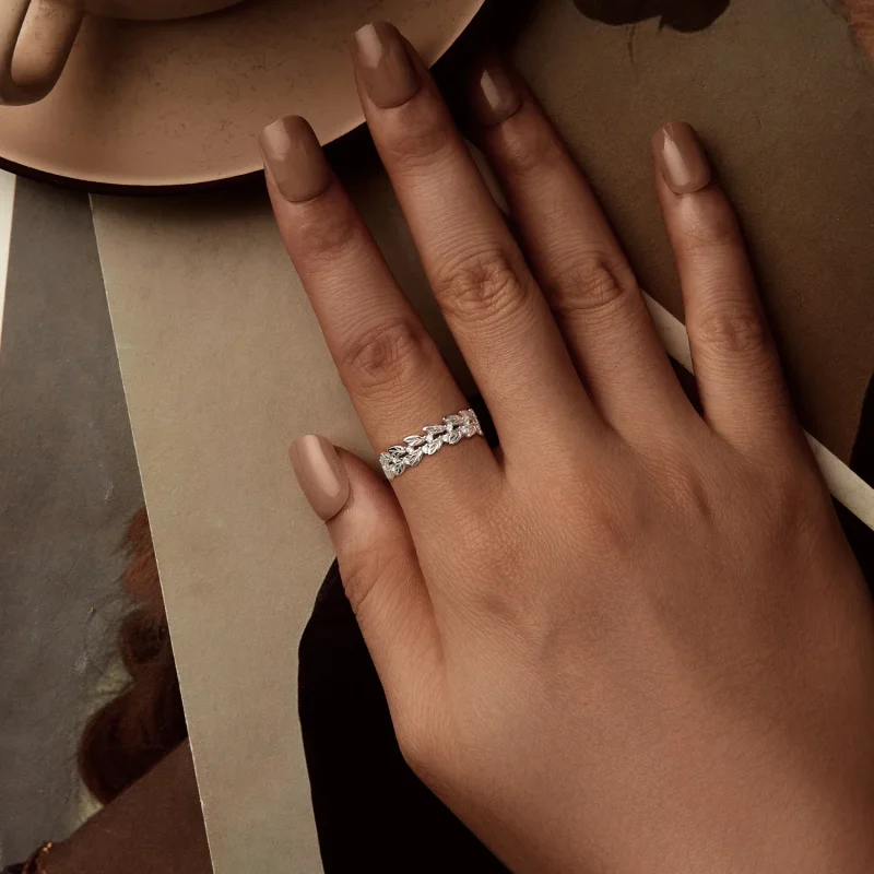 (slika za) Prstan v obliki listov PANDORA - BSR600 - Ogled 5