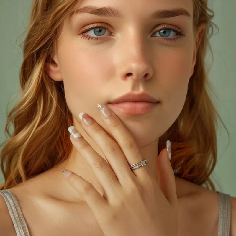 (slika za) Prstan v obliki listov PANDORA - BSR600 - Ogled 9