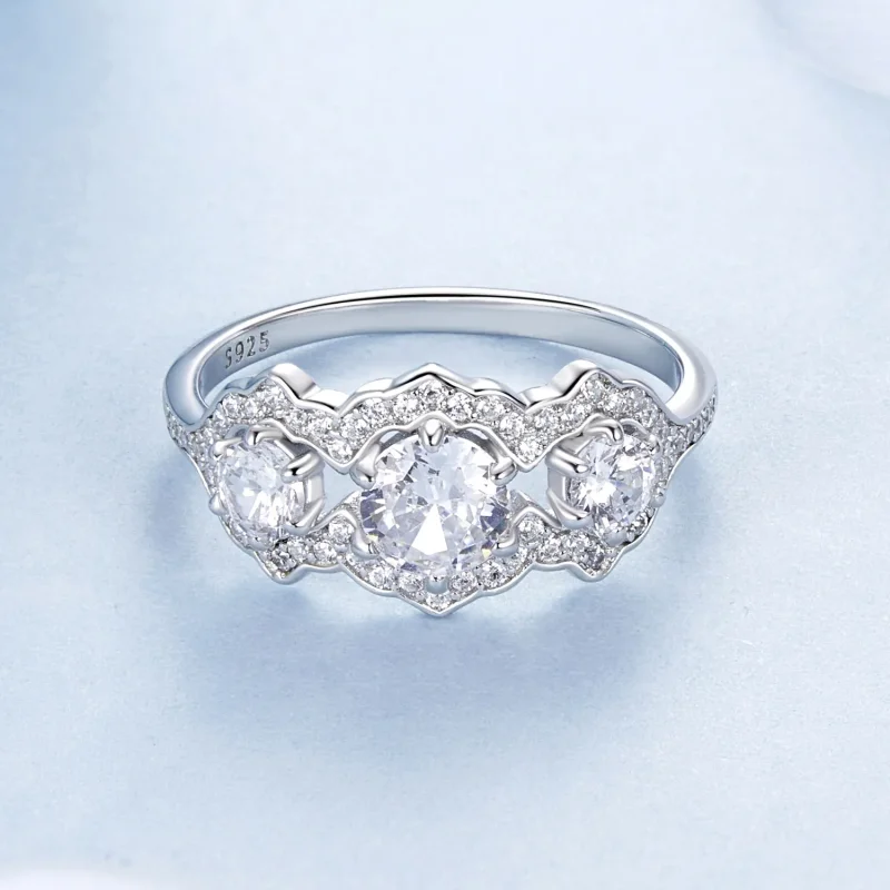 (slika za) Prstan z briljantno zvezdo v stilu PANDORA - BSR584 - Ogled 4