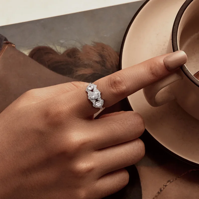 (slika za) Prstan z briljantno zvezdo v stilu PANDORA - BSR584 - Ogled 6