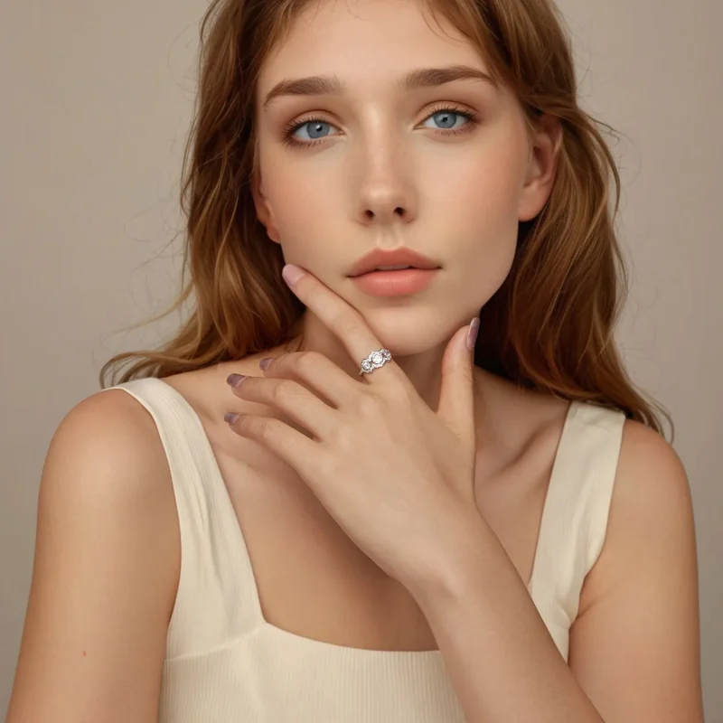 (slika za) Prstan z briljantno zvezdo v stilu PANDORA - BSR584 - Ogled 9