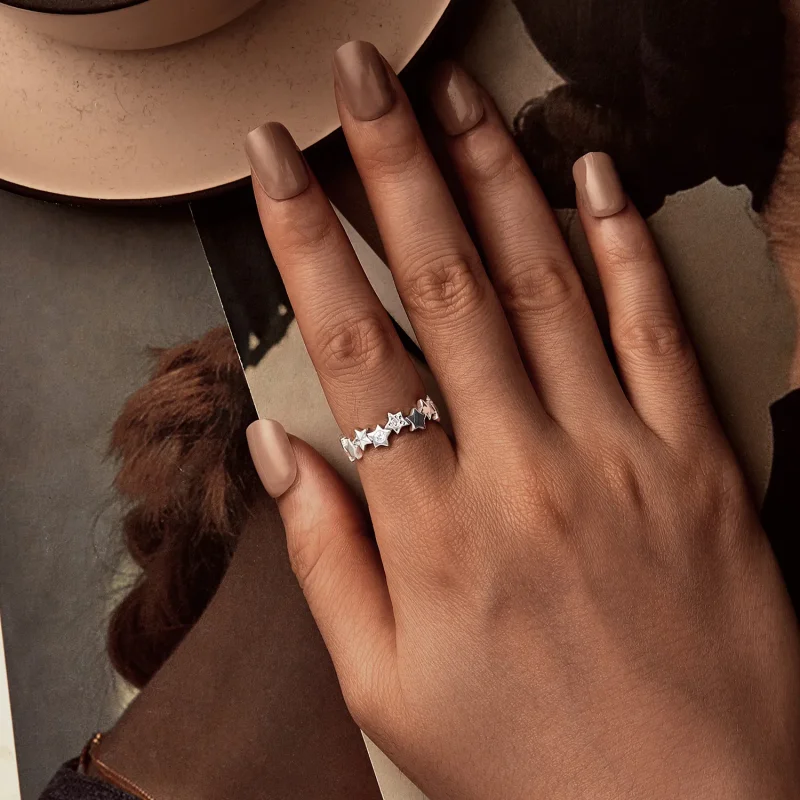 (slika za) Prstan z zvezdico v stilu PANDORA - BSR585 - Ogled 5