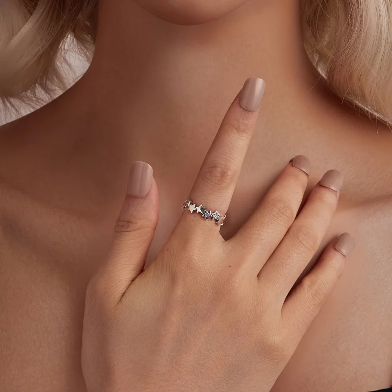 (slika za) Prstan z zvezdico v stilu PANDORA - BSR585 - Ogled 7