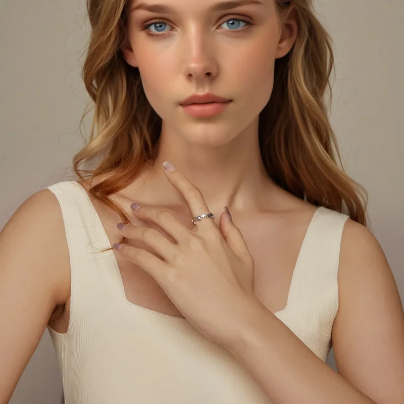 (slika za) Prstan z zvezdico v stilu PANDORA - BSR585 - Ogled 9