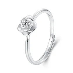 Prstan z vrtnico iz moissanita PANDORA Style 0,1ct (z enim certifikatom) - MSR054-E