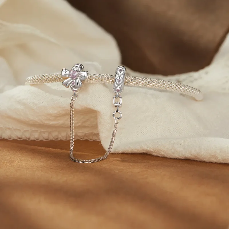 (slika za) Silikonska varnostna veriga s lokom v stilu PANDORA - BSC1053 - Ogled 3