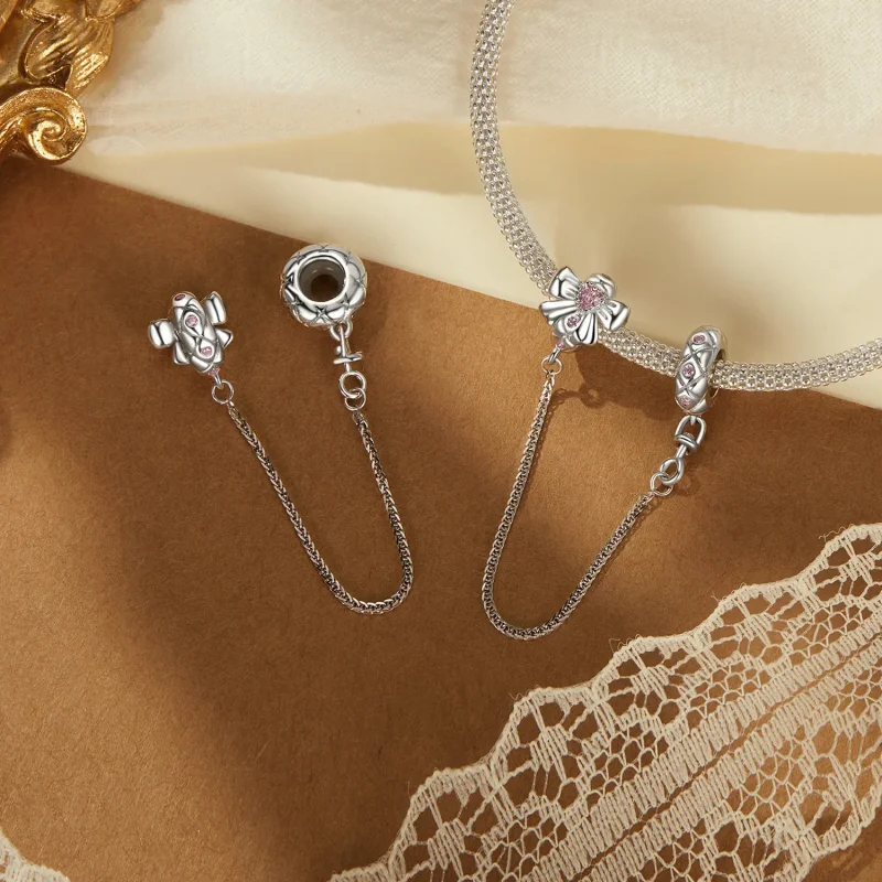 (slika za) Silikonska varnostna veriga s lokom v stilu PANDORA - BSC1053 - Ogled 4