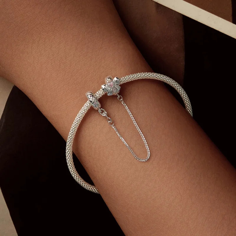 (slika za) Silikonska varnostna veriga s lokom v stilu PANDORA - BSC1053 - Ogled 5