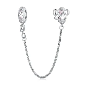 (slika za) Silikonska varnostna veriga s lokom v stilu PANDORA - BSC1053