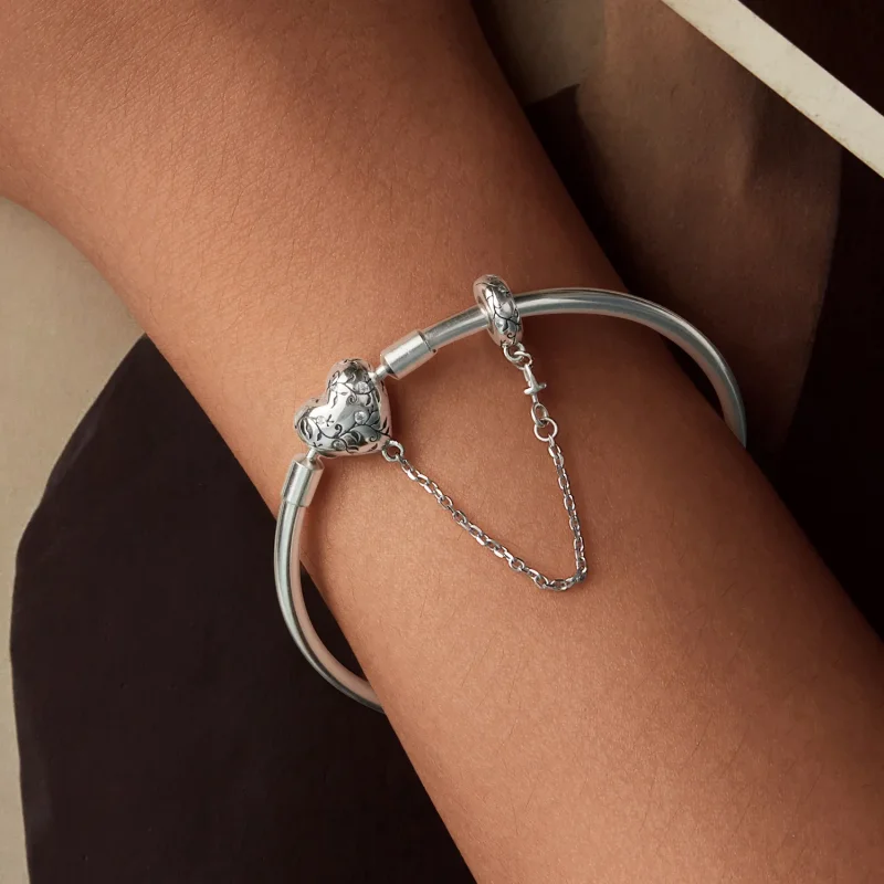 (slika za) Starodobna zapestnica v obliki srca PANDORA - SCB287 - Ogled 6