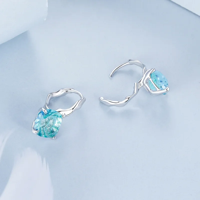 (slika za) Turkizni uhani s turmalinom v stilu PANDORA - BSE1047 - Ogled 4