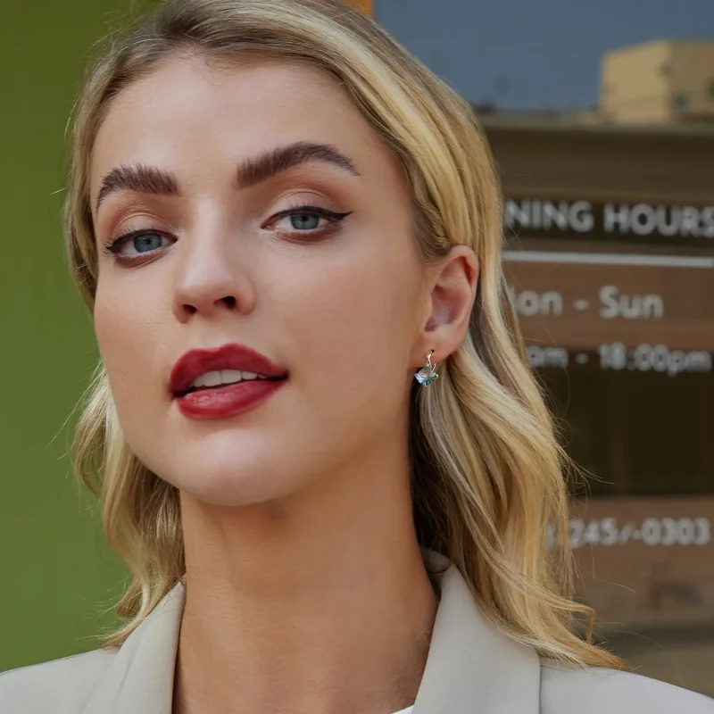 (slika za) Turkizni uhani s turmalinom v stilu PANDORA - BSE1047 - Ogled 7