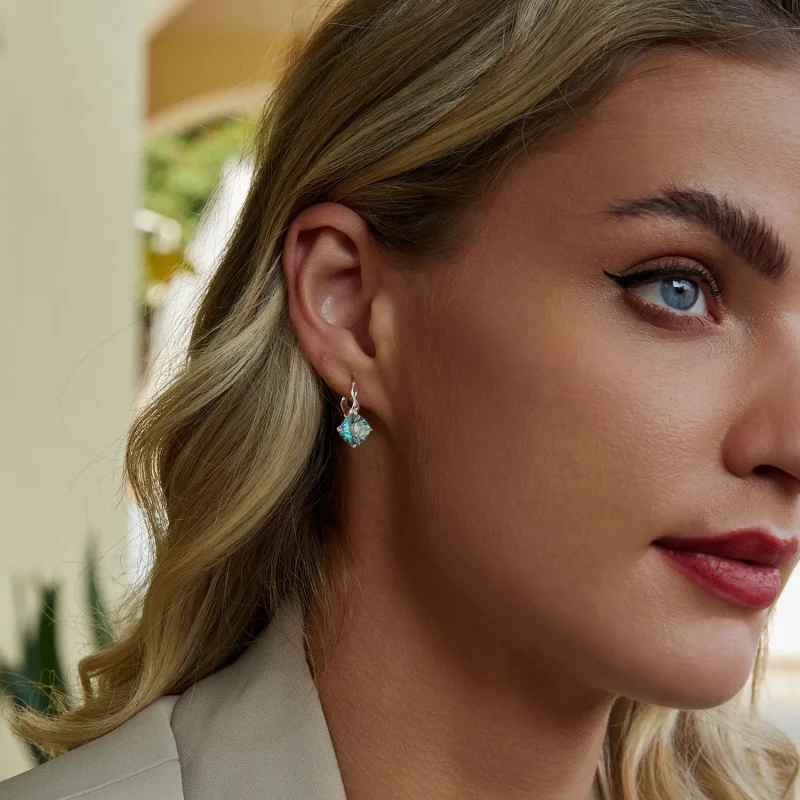 (slika za) Turkizni uhani s turmalinom v stilu PANDORA - BSE1047 - Ogled 8