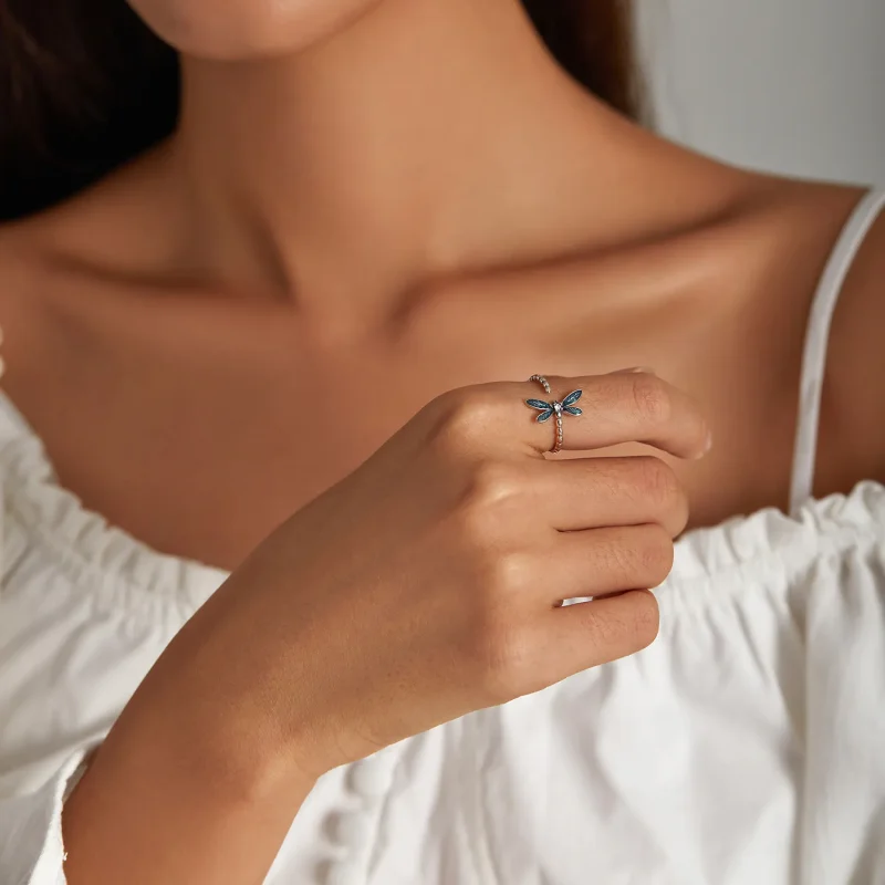 (slika za) Čudovit prstan s kačjimi pastirji v stilu PANDORA - BSR216 - Ogled 6