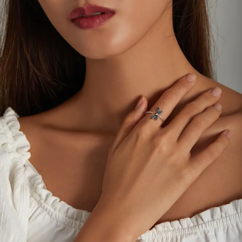 (slika za) Čudovit prstan s kačjimi pastirji v stilu PANDORA - BSR216 - Ogled 7