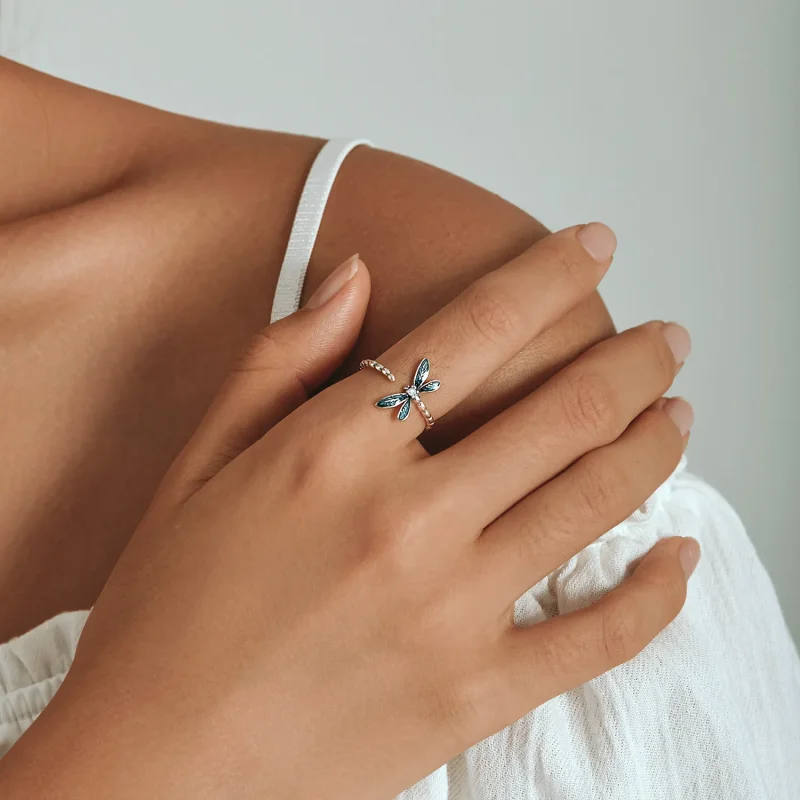 (slika za) Čudovit prstan s kačjimi pastirji v stilu PANDORA - BSR216 - Ogled 8