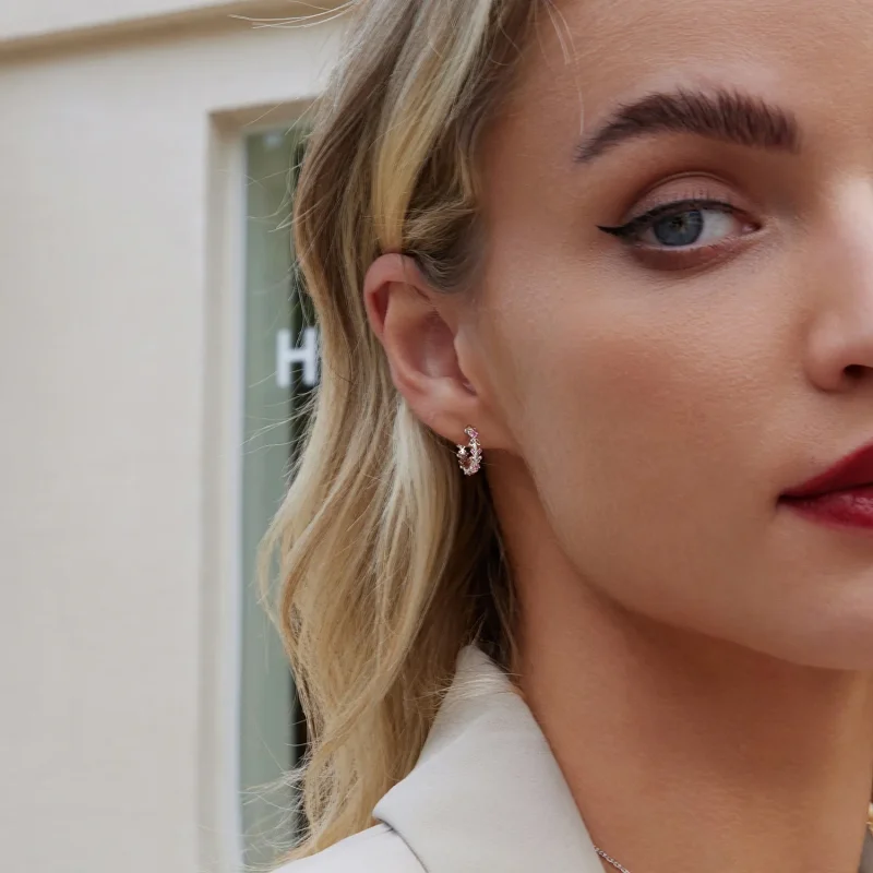 (slika za) Uhani s šarenico v stilu PANDORA - BSE1046 - Ogled 7